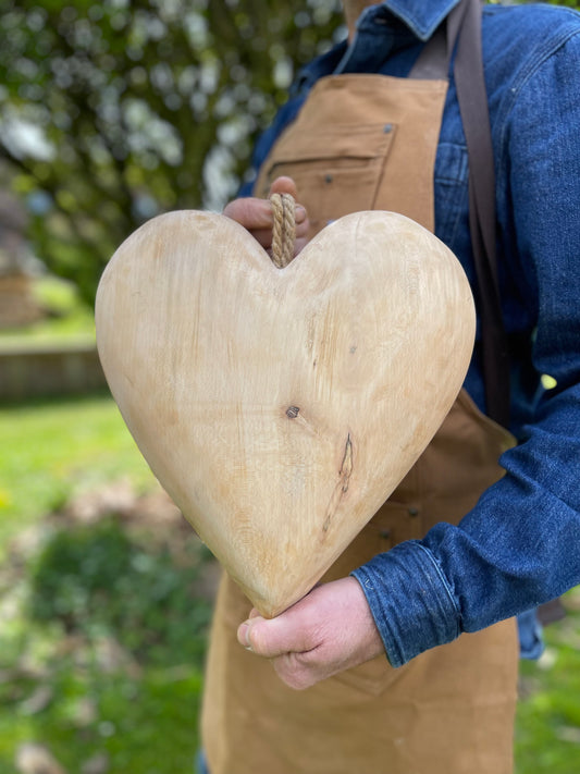 Coeur en bois fait main XXL