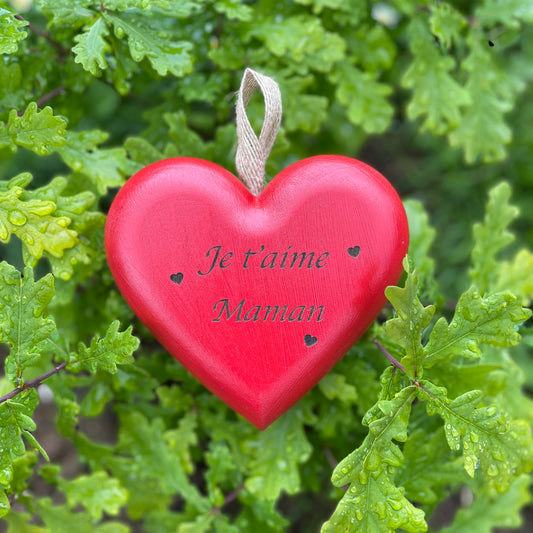 cadeau coeur en bois fête des mères