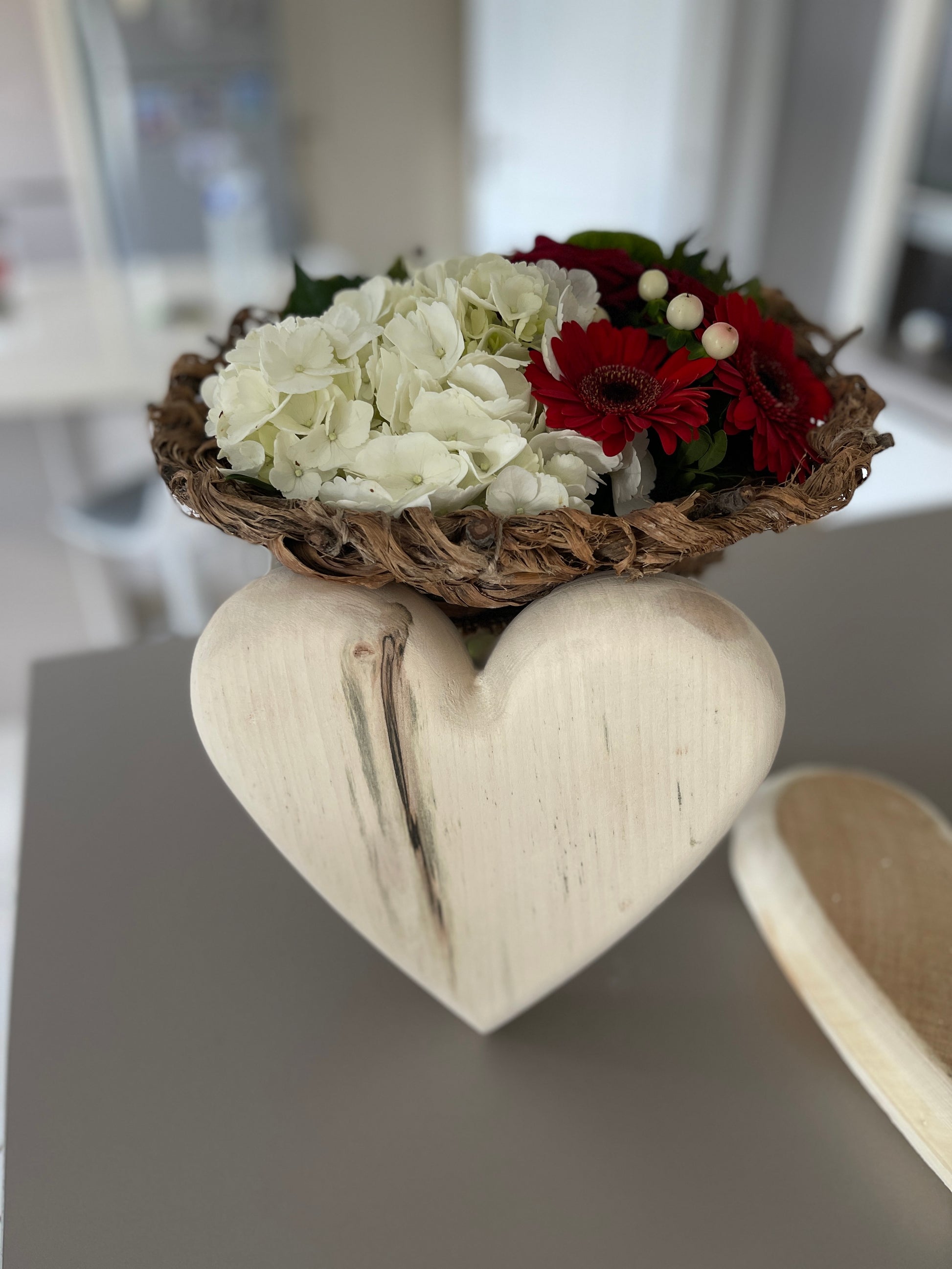 coeur en bois à suspendre