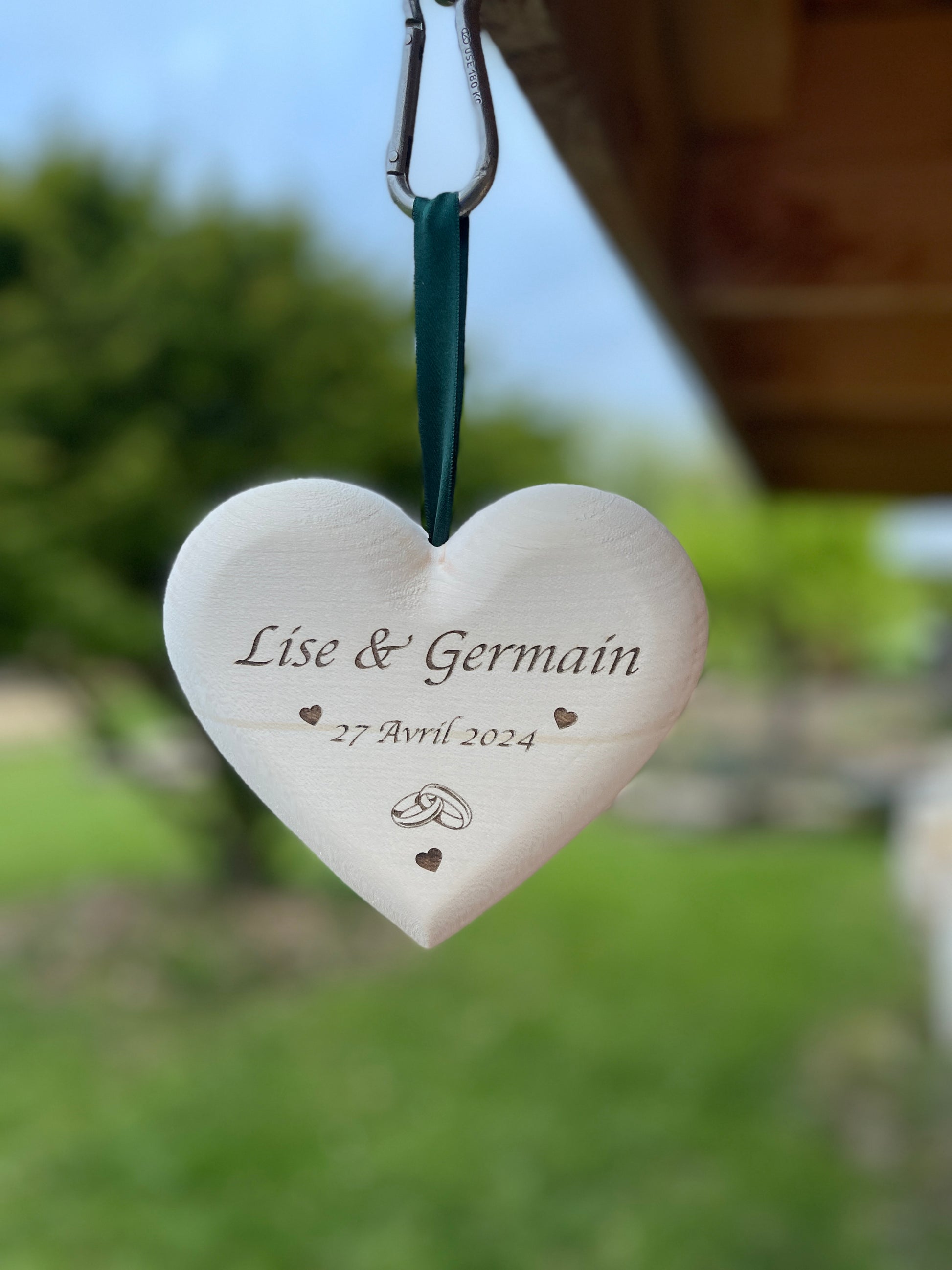 coeur en bois personnalisable mariage